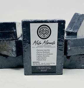 Mela Miracle Charcoal Soap and acne black heads bacteria fighting that soothes and lightens blemishes