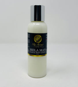 Mela Man Hand and Body Lotion reduces dark spots soothes wrinkles and repairs damaged skin and dry hard hands