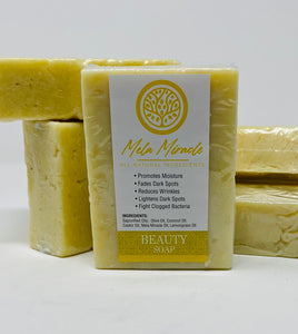 mela miracles beauty soap is a moisturizing soap that fades dark spots reduces wrinkles and fights bacteria 