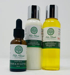 Mela Miracle Hair and Scalp Oil Conditioner and Shampoo Bundle strengthens and stimulates hair growth